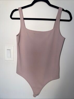 Express Dusty Mauve Square Neck Tank Bodysuit